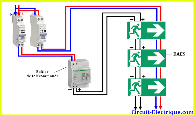schema branchement cablage baes electrique