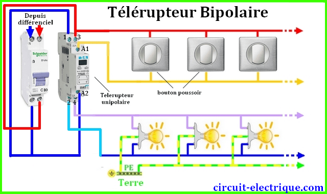 Branchement Telerupteur Legrand Schneider Hager - Circuit Electrique